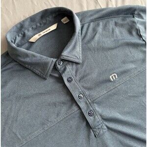 Travis Mathew Polo Shirt Mens XL Blue Casual Golf Lightweight Preppy Performance